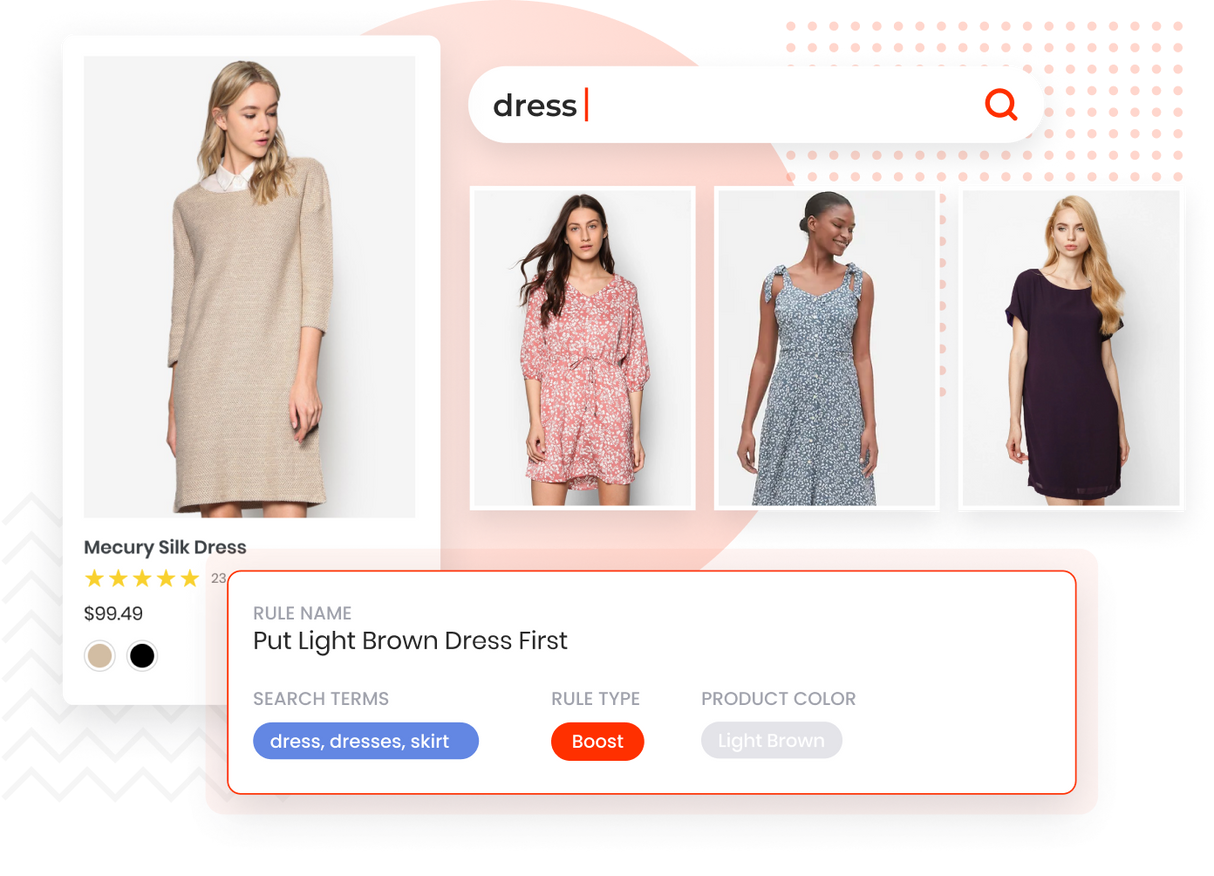 search merchandising using boost ai search & discovery