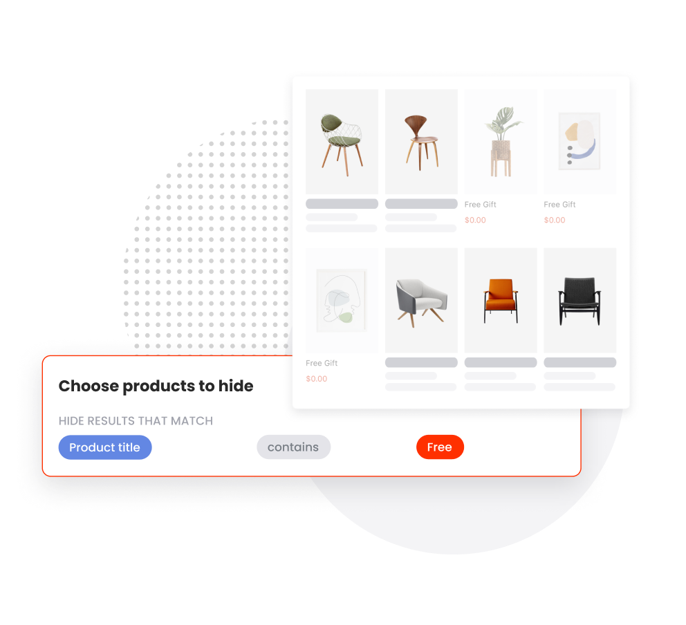 hide products in online merchandising for shopify | boost ai search and discovery | boost product filter and search