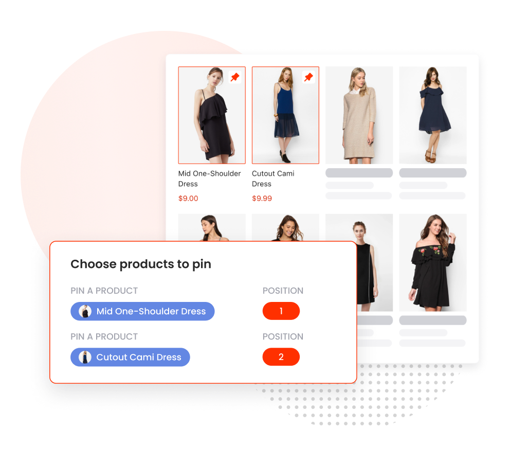 pin products in online merchandising for shopify | boost ai search and discovery | boost product filter and search