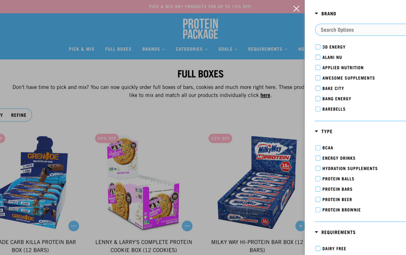 protein package customization done by boost ai search and discovery